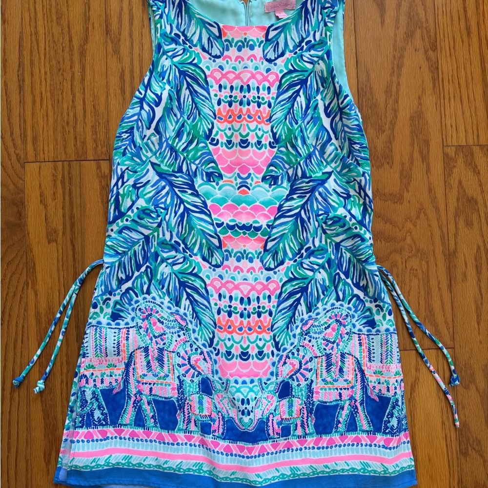 Lilly Pulitzer Donna Shift Dress Colorful Sleeveless Dress with Tropical Print 0